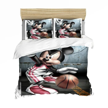 Mickey Mouse-Set De Lenjerie De Pat Cadou De Crăciun Moale Textile Acasă Dormitoare Duble Twin Regina King Size Copii Cuplu Student Pat Set