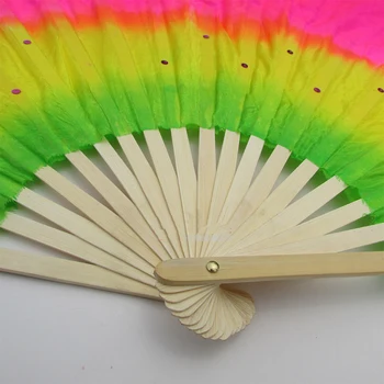 Dans chinezesc Fan față-verso Mână Fanii Pliere Acasă Meserii Decor Petrecere de Nunta Dans Multicolor Fan Art 45cm