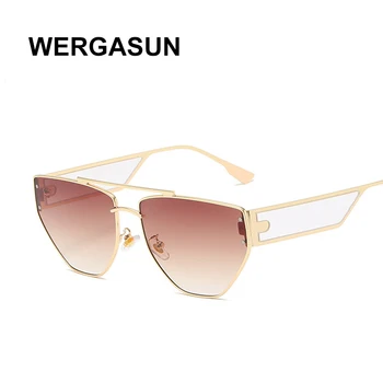 WERGASUN Noi ochelari de Soare Femei Retro de Metal Ochelari de Soare Barbati de Brand Designer de Ochelari de vedere oculos de sol UV400