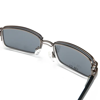 ZENOTTIC Steampunk Clip Pe ochelari de Soare Barbati Pătrat de Metal Ochelari de Soare Femei Retro Flip Pătrat 2 In 1 Magnet Polarizat ochelari de Soare