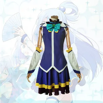 KonoSuba Binecuvântarea lui Dumnezeu pe această Lume Minunată Aqua Topuri Uniformă Rochie Costum Cosplay Anime Costume Peruca Pantofi