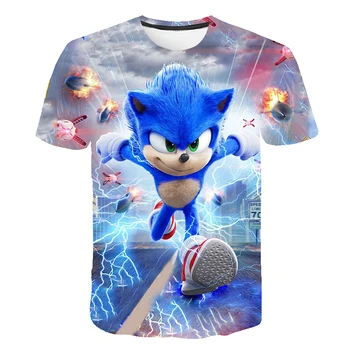 Sonic Ariciul tricou Copii Sport T-shirt Boys Desene animate tricouri Imprimate 3D Sonic t-shirt pentru Copii Moda Topuri Casual