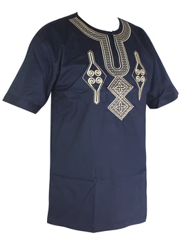 2019 Mai Scurt rochie complet pentru Africa Nunta Purtand Africa de Îmbrăcăminte Bazin Broderie Mens Dashiki Topuri