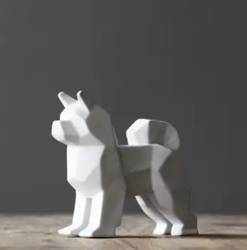 Creative ceramice câine decor acasă meserii cameră decor ceramic kawaii ornament din portelan figurine de animale decoratiuni câine statuie