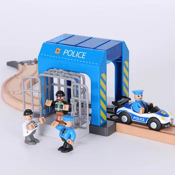 Un set de hoț de Poliție prinderea bloc costum compatibil cu lemn de tren simulare jucărie de plastic secția de poliție costum