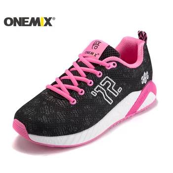 Onemix Femei Bomboane Pantofi de Funcționare Greutate de Lumină Textil Respirabil Pantofi Sport Femei Adidași Roz Pentru Pantofi de Mers pe jos în aer liber