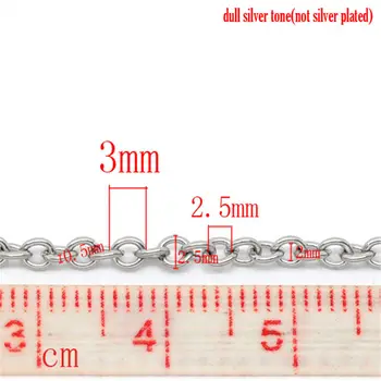 5 M din Oțel Inoxidabil, Cablu de Link-ul Lanț Constatările Pentru Femei, Bărbați Bijuterii Colier Brățară DIY Accesorii lucrate Manual 3x2.5mm
