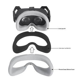 VR Față Masca de Silicon Pad pentru Oculus Quest Fata Perna Acoperi de Sudoare Dovada Dovadă de Lumină Acopere Fata