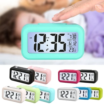 Alarmă Ceas LED Digital Ceas cu Alarmă Iluminare Display cu Temperatura Calendar Funcție de Amânare Ceasuri pentru Acasa, Birou de Turism