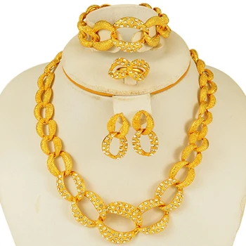 Dubai aur seturi de bijuterii Arabe Colier Bratara cercei inel de femei din Africa de mireasa, Cadou de nunta Etiopian collares bijuterii