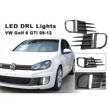 2 buc Pentru VW Golf VI GTI 2009-2012 Masina Față de Înaltă Luminozitate lumina Zilei Ghid LED DRL Daytime Running Light
