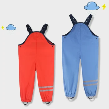 2020 PU Impermeabil Fete Salopete Sport în aer liber Baieti Pantaloni Ploaie de Primăvară Copii Pantaloni Albastru de Vară pentru Copii Haine Portocalii