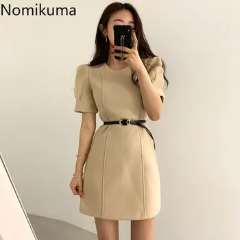 Nomikuma Culoare Solidă Talie Subțire Rochie de Femei de Epocă Elegant Temperament Rochii de sex Feminin coreeană Stil de Moda Noua Vestidos 3a168