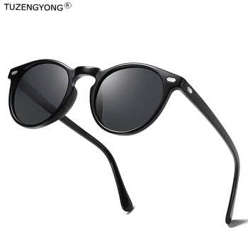TUZENGYONG Brand Vintage Designer Polarizat ochelari de Soare Pentru Barbati Călătoresc Unisex TR90 Rotund Ochelari de Soare Ochelari de Conducere Oculos