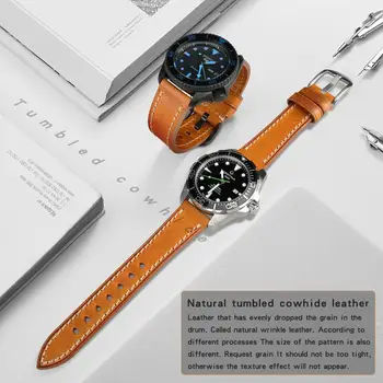 MAIKES Fierbinte Vand Curea de Ceas din Piele Pentru Huawei GT2 Samsung Galaxy Watch 46mm de Viteze S3 Amazfit GTR 22mm Maro WatchBand Stra