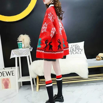 Femei Supradimensionat Eșarfă Guler Tricotate Crăciun Cardigan Pulover Haina Îmbrăcăminte pentru Femei свитер женский jersey mujer 2020