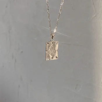 Silvology Argint 925 6 Stil de Inima a Crescut Pătrat Colier pentru Femei cu Design Creativ Straturi Colier Festivalul de Bijuterii Cadou