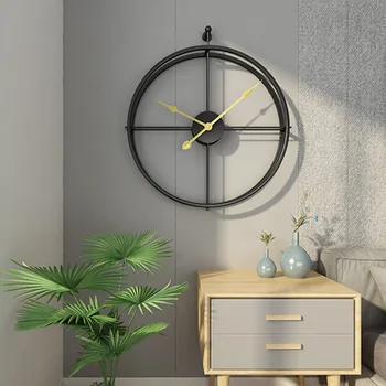 Stil European Tăcut Perete Ceas Cu Design Modern Pentru Biroul De Acasă Decorative Agățat Mari Scurtă Ceasuri De Perete Ceasuri