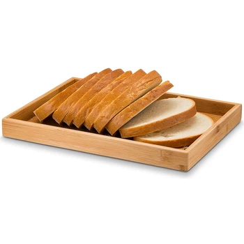 Bambus Tăietor De Pâine Ghid De Tăiere Din Lemn De Pâine Cutter Pentru Pâine De Casă, Pâine, Prăjituri, Covrigi Pliabil Si Compact, Cu Firimituri