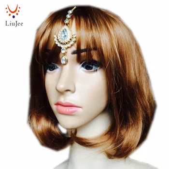 Cristal Picătură de Par Clip Indian Tikka Frunte Bijuterii Frunte Părul Lanțuri pentru Femei,Pentru nunta KD100