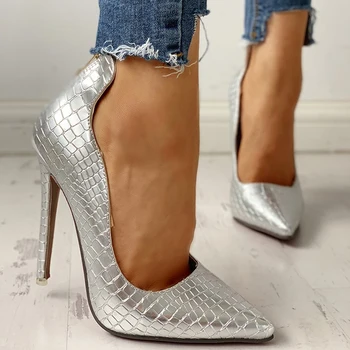 Femei Vara Pantofi cu Toc 2019 Noua Moda 10cm Solid cu Toc Subtire din Piele Doamnelor Pantofi de Afaceri a Subliniat Toe Pompe de Pantofi Office