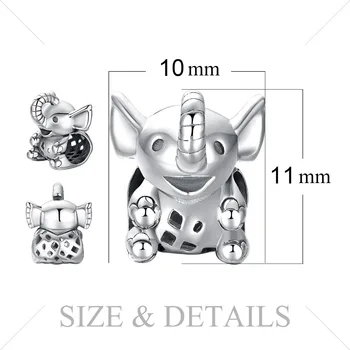 JewelryPalace Elefant de Argint 925 Margele Farmecele Argint 925 Original Pentru Bratara Argint 925 original Pentru a Face Bijuterii