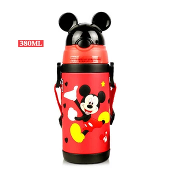 Disney Minnie Mickey Mouse Cupe de Desene animate de Hrănire Student Convenabil în aer liber Bea Copilul Sticla Sport cu Paie 380ML
