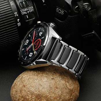 Watchband Ceramica curea între inox 20mm 22mm trupa ceas curea pentru Huawei Ceas Inteligent GT2/ceas 2pro/ceas Samsung