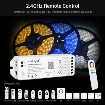 Milight YL5 2.4 G 15A 5 IN 1 WiFi Controler cu LED-uri Pentru o Singură culoare, CCT, RGB, RGBW, RGB+CCT Benzi cu Led-uri,Suport