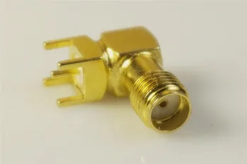 20buc SMA Conector Jack de sex Feminin Socket 50 Ohm Prin Gaura Unghi Drept Lipire PCB Montare Conector Coaxial RF Recipient