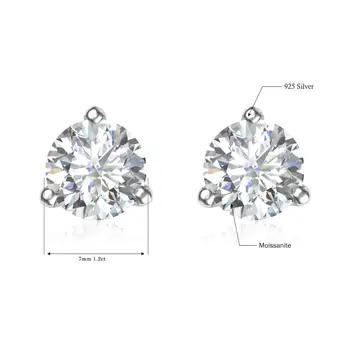 Szjinao Diamond Stud Cercei Argint 925 Unic Moissanite Cercei 1.2 ct D VVS1 Culoare Piatră prețioasă coreeană Bijuterii de Lux