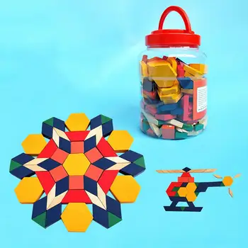 250Pcs Multicolor Puzzle-uri din Lemn Blocuri de Învățământ Copii mici Jucărie pentru Copii