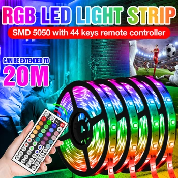 RGB Lampa Benzi DC12V Bandă Diodă LED-uri Impermeabil Bandă de Lumină 5M 10M 15M 20M Flexibil Panglică UE UK Plug Fita 5050SMD Crăciun Lampa