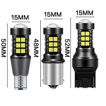 2 BUC Lampa de Semnalizare LED W16W T15 Bec Super-Luminos 3030 27SMD 1156 P21W BA15S Led-uri Canbus copiere Automată de Rezervă Lumini de Coada de Lampa 12V