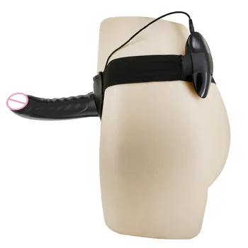 Control de la distanță vibrator vibrator Negru curea la pantaloni silicon moale realist lung penis artificial homosexuali jucarii sexuale de cuplu reglabil pantaloni.