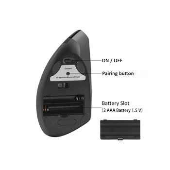 CHYI Ergonomic Vertical Mouse-ul fără Fir Bluetooth Mouse-ul 1600DPI Reglabil LED Backlit Șoareci Cu Încheietura Restul Mouse Pad Pentru Laptop