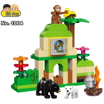Dimensiune mare Aventura Junglă Blocuri Maimuță Animale Cărămizi Compatibil LegoIN DuploING Luminează-Cadou pentru Copii, jucarii copii GOROCK