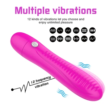 G Spot Dildo Vibrator pentru Femei AV Vibrator 12 Viteze de Încărcare USB rezistent la apa Vagin, Clitoris Vibratoare Jucarii Sexuale Pentru Femei