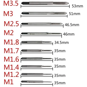 10 Buc Micro - Atingeri pentru ceasuri și Ceasuri de mână Atingând, Mini Spiral Flute Robinete Tap Seturi Metric Drept Flaut Fir Grosier D