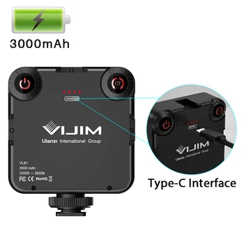 Ulanzi VL81 3200k-5600K 850LM 6.5 W Estompat Mini Video cu LED-uri de Lumină Smartphone aparat de Fotografiat SLR Baterii Vlog Umple de Lumină