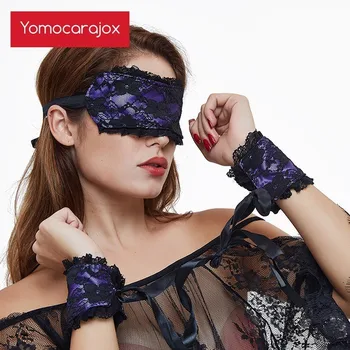 Exotice de Îmbrăcăminte Lenjerie Sexy Fierbinte Masca din Dantela Legat la ochi Patch-uri Masca de Poliție Cătușe Jucarii Sexuale Pentru Femei Erotice Pentru SM