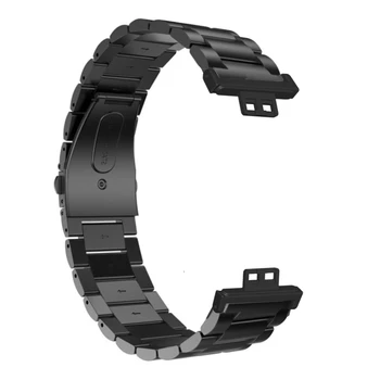 Watchband Potrivit pentru HUAWEI Watch FIT Double Snap Catarama Trei bile Solide din Oțel Inoxidabil Curea Bratara pentru huawei ceas în formă