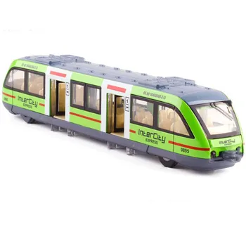 22CM turnat sub presiune din Aliaj de Metal Metro City Tren de Metrou Trage Înapoi Lumina de Sunet Auto Camion de Model de Jucărie Pentru Copii Clasice