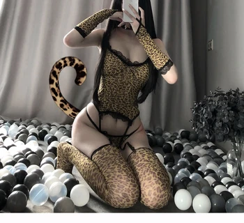Lenjerie Sexy Cosplay Femei Babydoll Lenjerie Leopard Lenjerie Intima Sex Fierbinte Erotic Uniforme, Costume, Jocuri De Rol