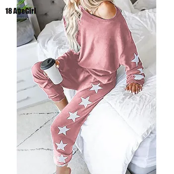 Seturi de pijamale 2020 Star de Moda Noua de Toamna Iarna Flanel Cald Femei Pijamale Desene animate Drăguț Pijamale Pijama Set pentru Fata
