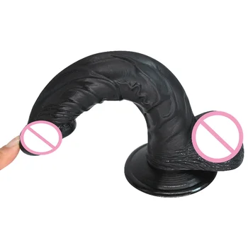 Noi dildo realist ventuza vibrator Negru Carnea penisul jucarii sexuale pentru femei de sex Feminin masturbari sex-shop