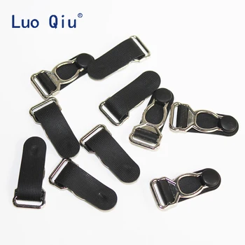 Luo Qiu 1.2 cm Jartiera clip Îmbrăcăminte clip accesorii de Îmbrăcăminte Cusut Consumabile Metal Argintiu+Negru PP suspensor clip 50 buc/lot