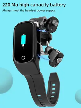2020 N8 Nou Ceas Inteligent Bărbați Femei set cu Cască Bluetooth Apel Muzica Bratara TWS Cască de Fitness Tracker Sport Brățară Inteligent