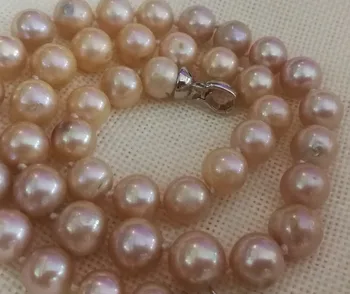 Femei Bijuterii perle naturale 10mm roz violet colier margele real Naturale de apă dulce pearl cadou handmade 17