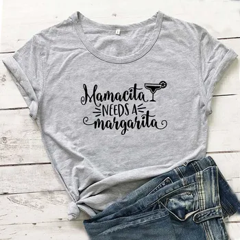 Mamacita are Nevoie de O Margarita Amuzant Tricou Femei 2020 Vara din Bumbac Tricou Femei Maneci Scurte Camisetas Mujer Negru Femme T-shirt